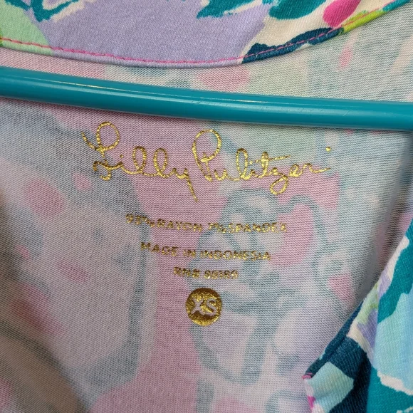 LILLY PULITZER Mini Dress Women Size XS V Neck Short Sleeves Colorful Floral - Picture 4 of 8